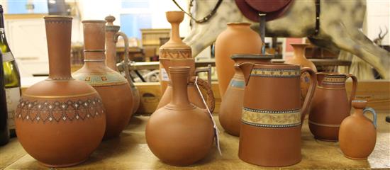 Vict terracotta banded vessels